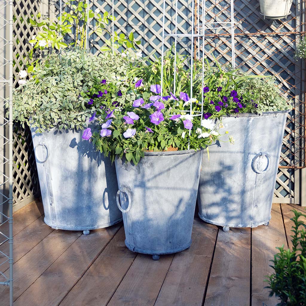 metal planter pot Classic Zinc Metal Planter - Small