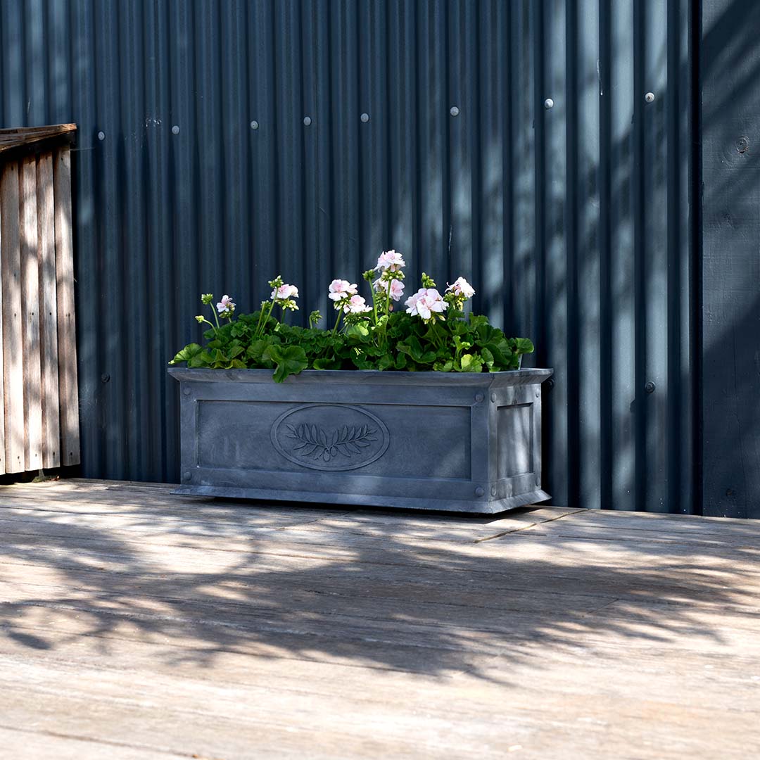 Tuscan Zinc Trough Metal Planter - Agriframes USA