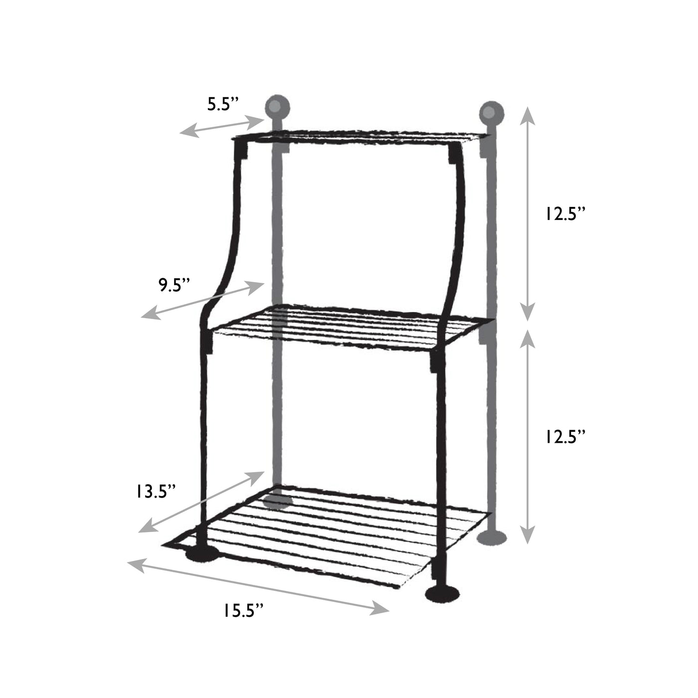 Narrow tired plant stand measurements