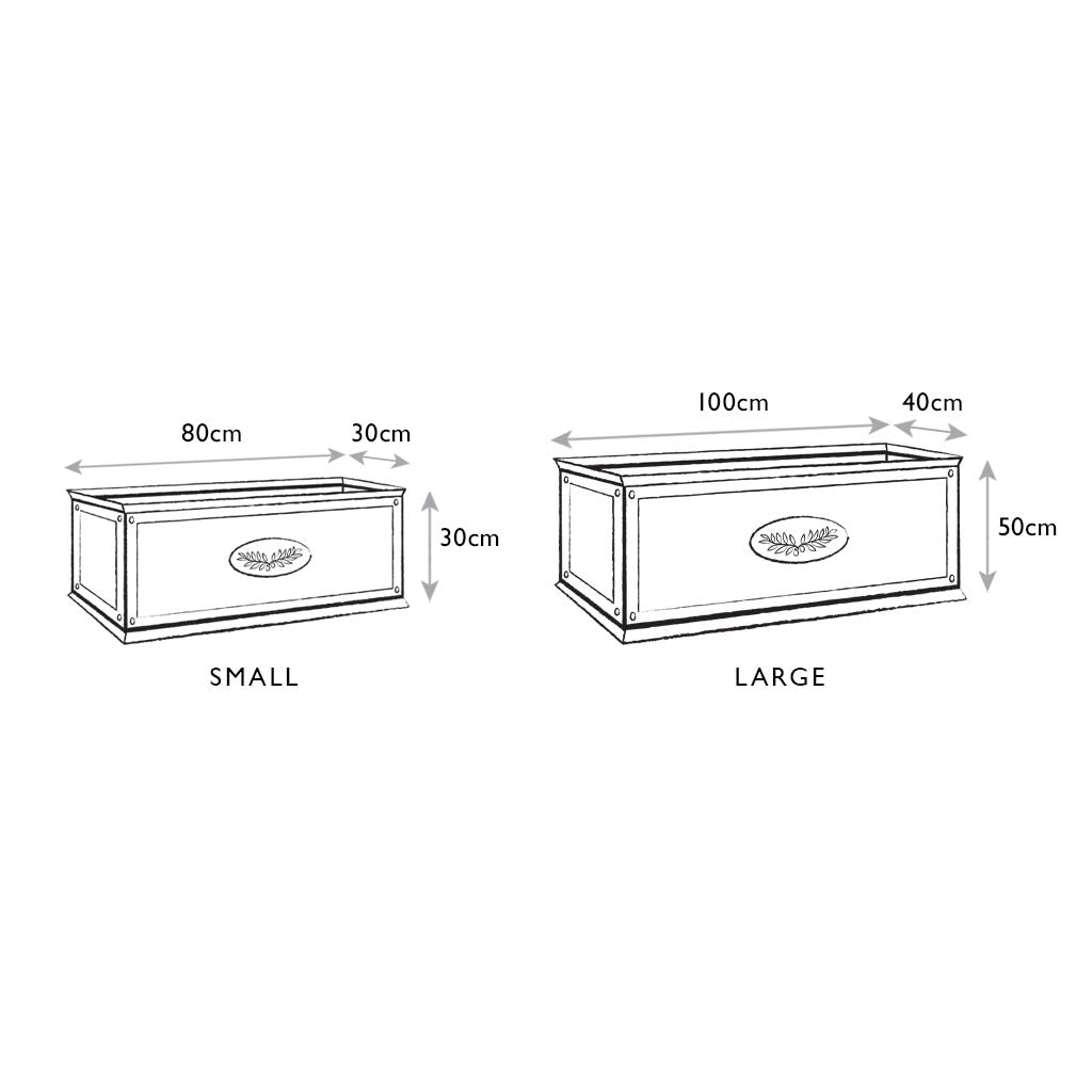 dimensions of two tuscan planters