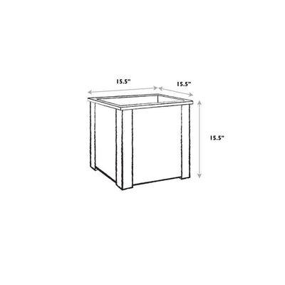 Rectangular planter with dimensions labeled on a white background