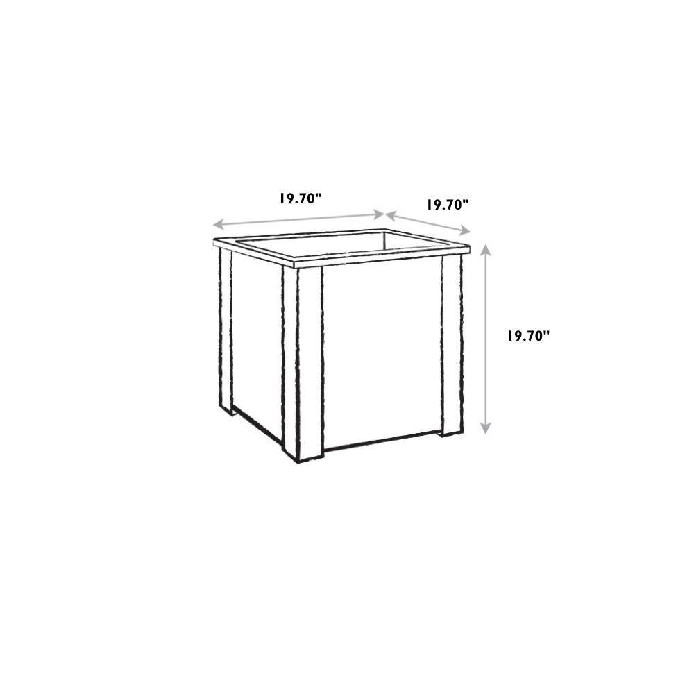 zinc planter dimensions 