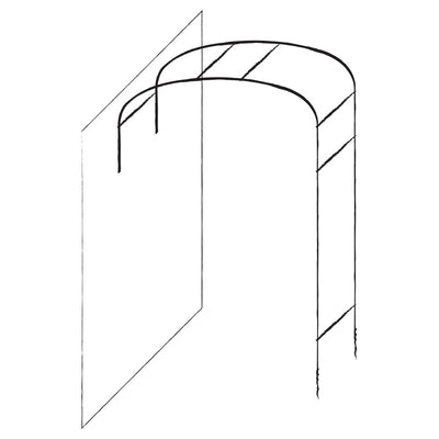Technical drawing of a wall arch with a curved top