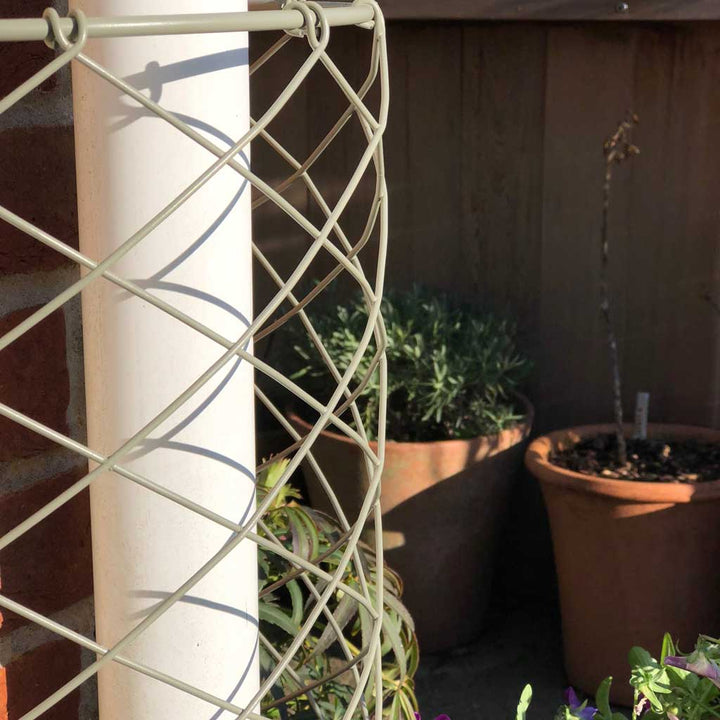trellis covering plants Elegance Drainpipe Cover | Steel Trellis | Sage Green | (W)10 in × (H)3 ft × (D)7 in
