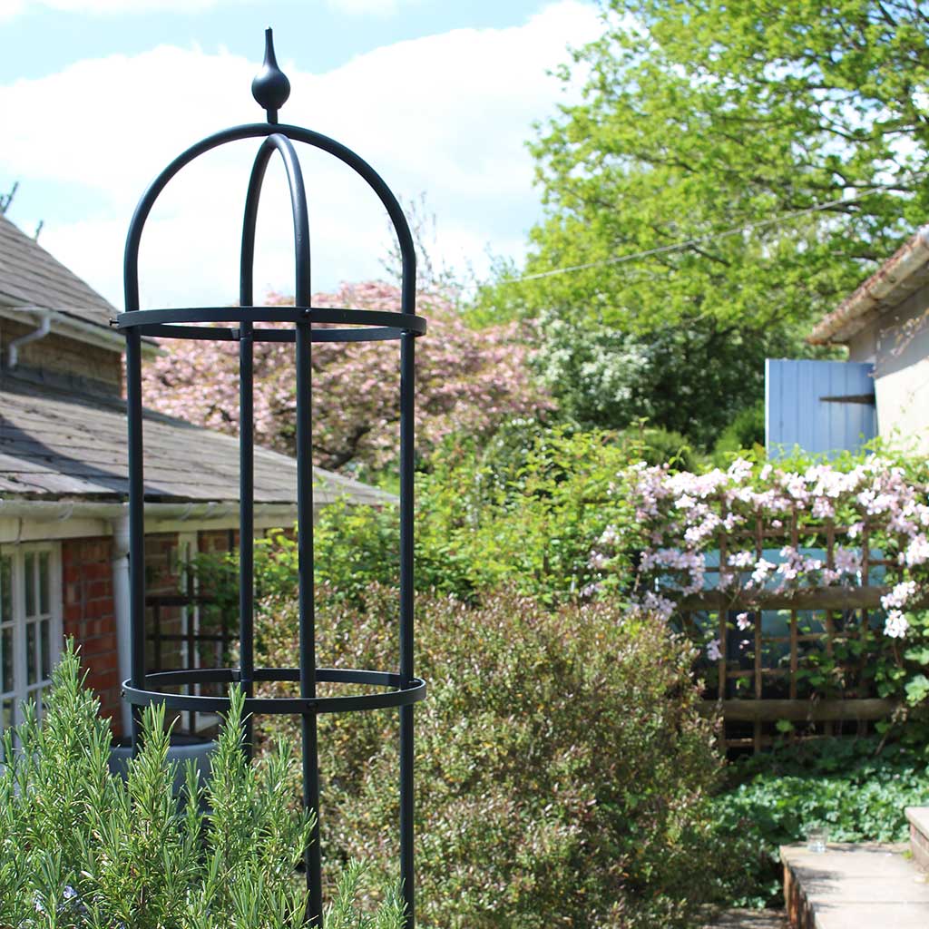 house plant obelisk Classic Obelisk – Galvanised Steel Garden Obelisk, Matt Black Finish